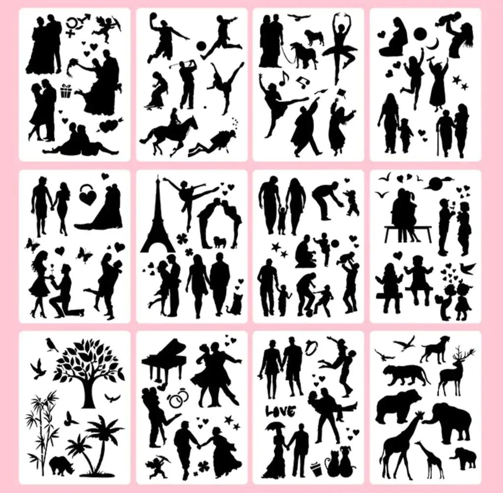 EasyDraw™ - Stencil Art Stencils 12 stuks