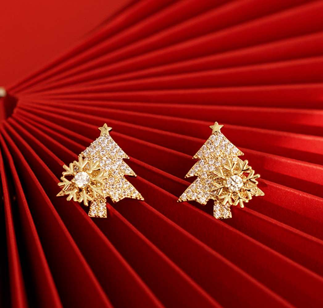 (1+1 GRATIS) SnowFlake™ - Draaibare Kerstboom Oorbellen
