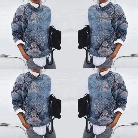 Bonapart™ - Elegante blauwe trui met ronde hals