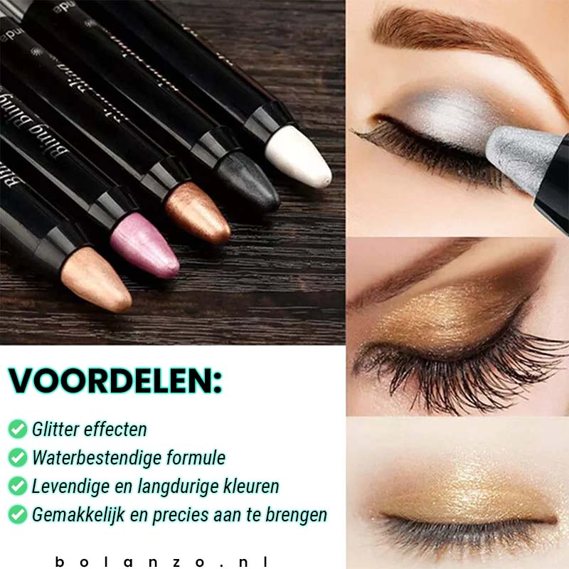 GlamPens® Waterproof Glitter Oogschaduwpotlood Eyeliner (Set van 10+5 GRATIS kleuren)