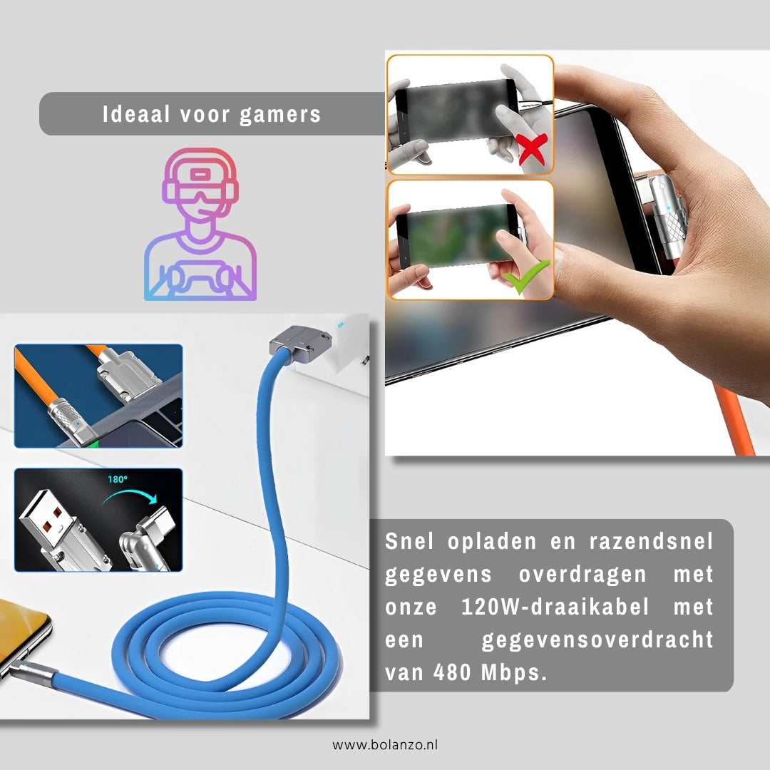 NewWave | 180° roterende snellaadkabel
