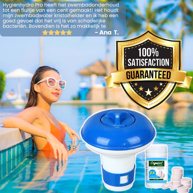 Hygienhydro Pro™ (50 + 50 GRATIS) | Zwembadreinigingstabletten inclusief dispenser