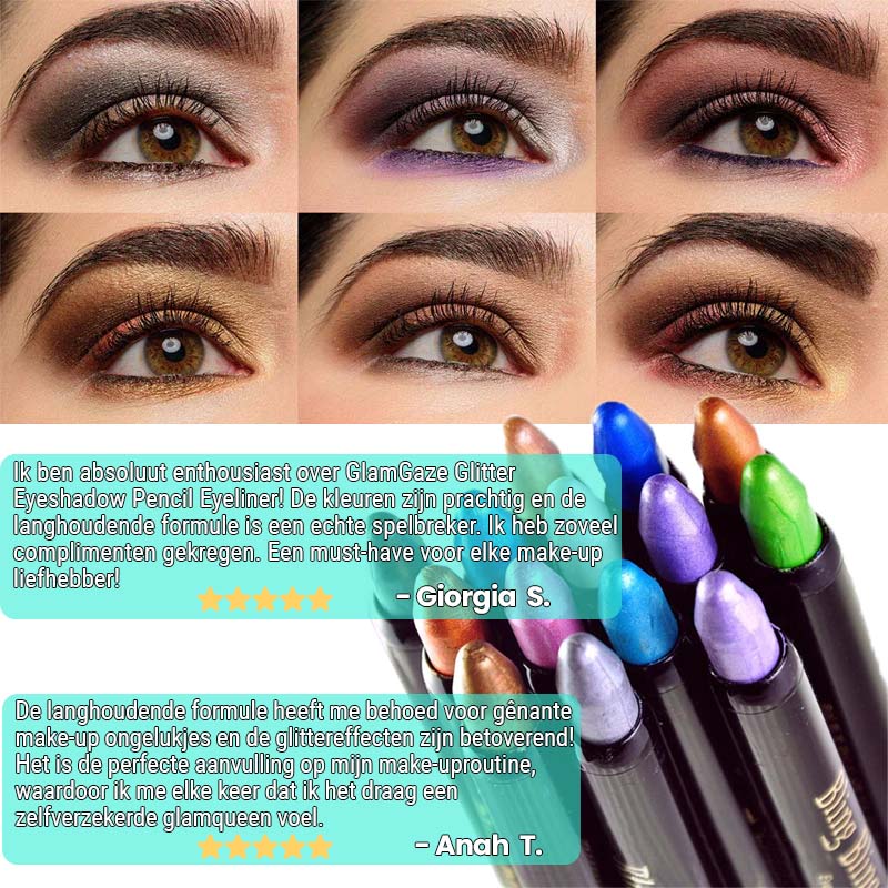 GlamPens® Waterproof Glitter Oogschaduwpotlood Eyeliner (Set van 10+5 GRATIS kleuren)