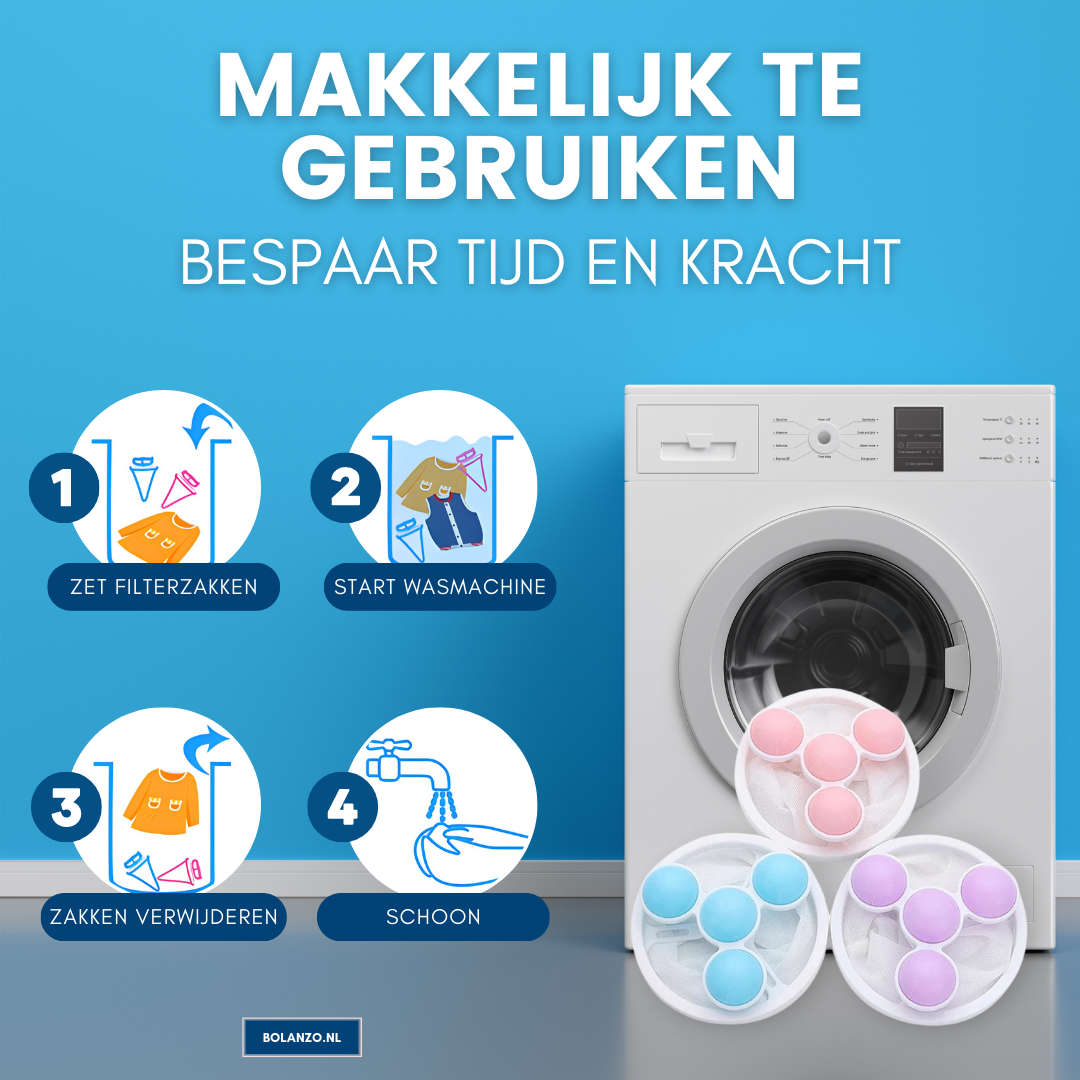 CleanWash™️ Wasmachine haarfilter maaszak