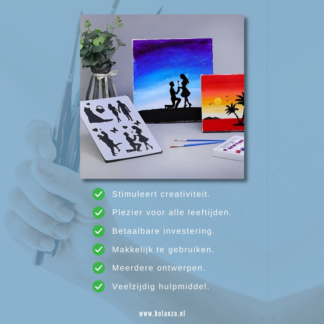 EasyDraw™ - Stencil Art Stencils 12 stuks