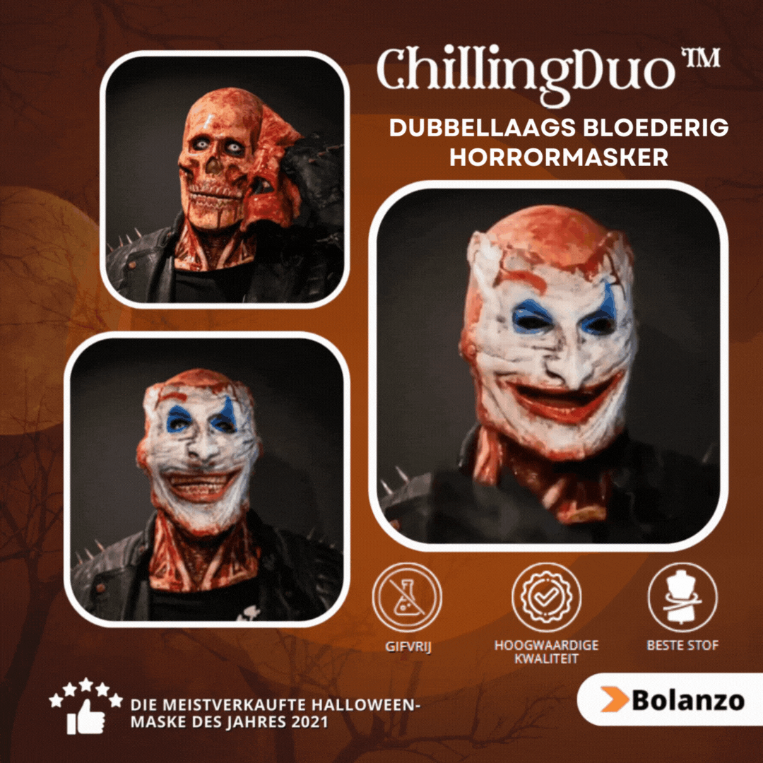 ChillingDuo™ Dubbellaags Bloederig Horrormasker