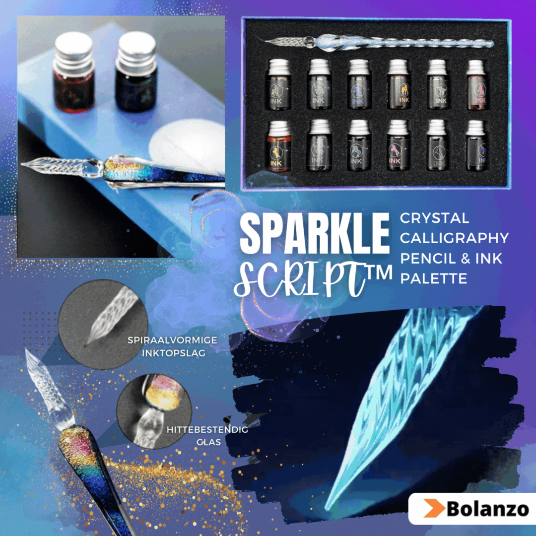 SparkleScript™ Crystal Kalligrafie Potlood & Inkt Palet