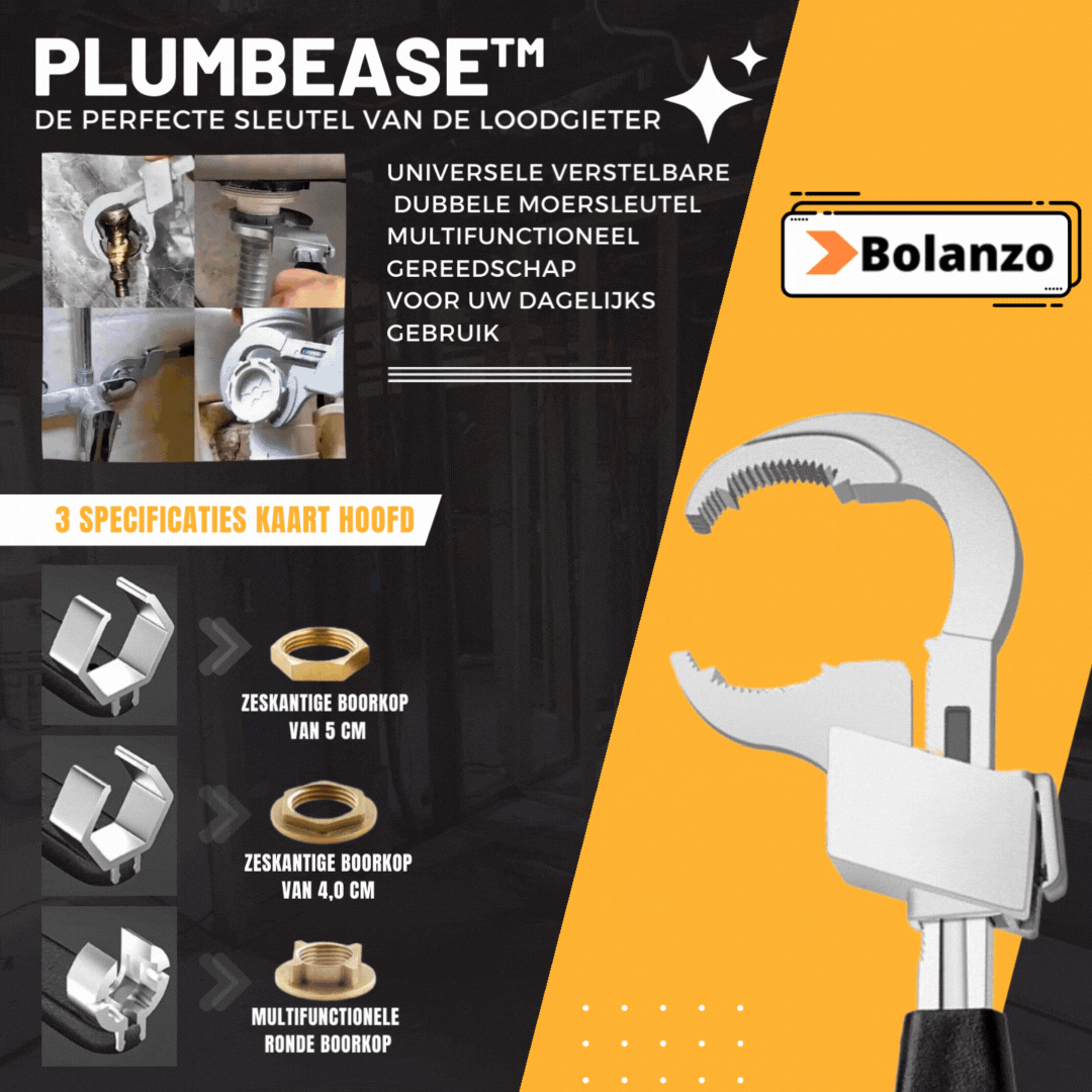 PlumbEase™ - De perfecte doe het zelf loodgietersteeksleutel