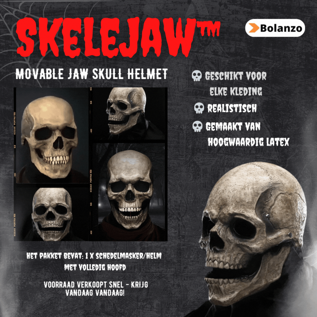 SkeleJaw™ | Beweegbare Kaak Schedelhelm