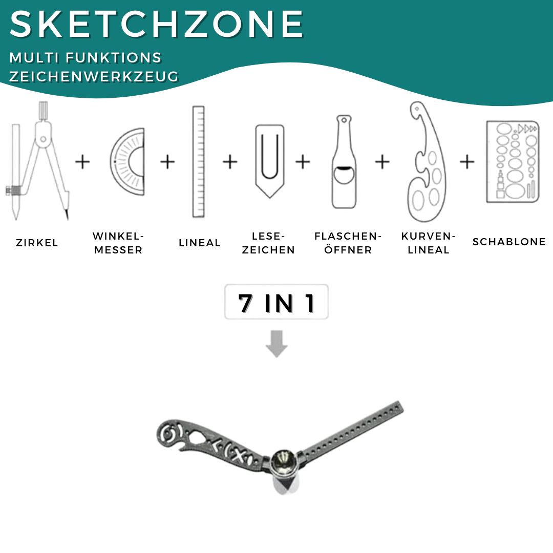 Sketchy | 7 in 1 multifunctioneel tekengereedschap