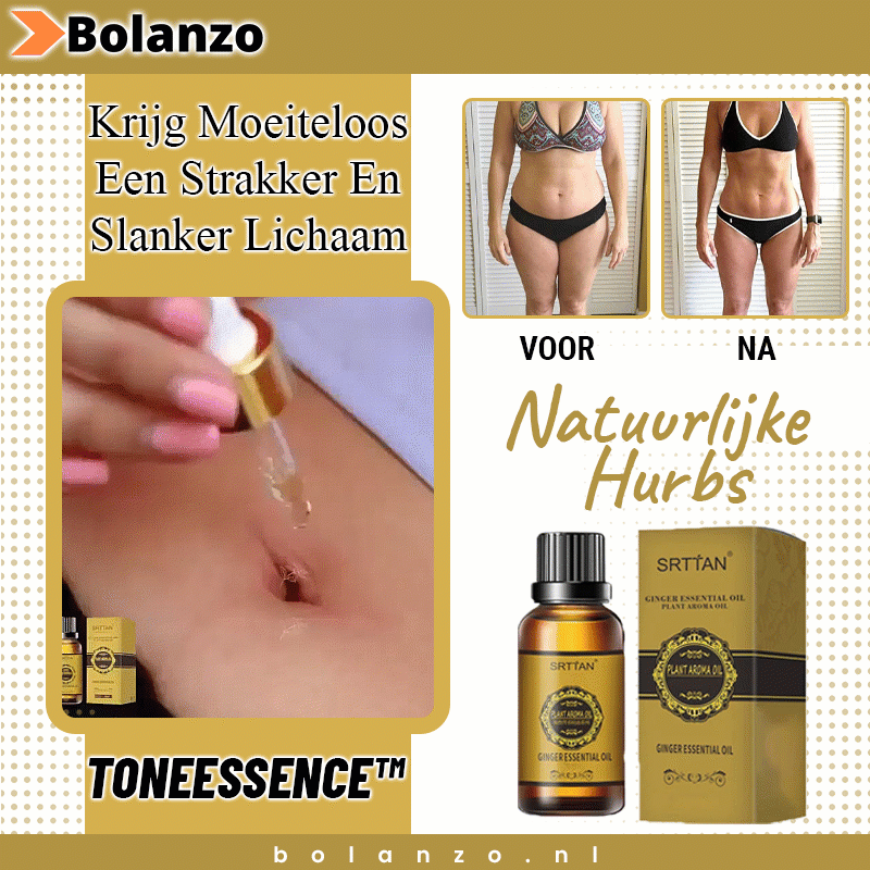 TONEESSENCE™ - GEMBER ETHERISCHE OLIE | ZEG MAAR DAG TEGEN BUIKVET (2+1 GRATIS)