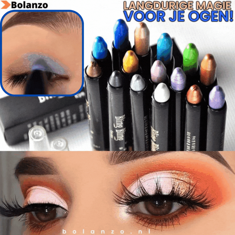 GlamPens® Waterproof Glitter Oogschaduwpotlood Eyeliner (Set van 10+5 GRATIS kleuren)