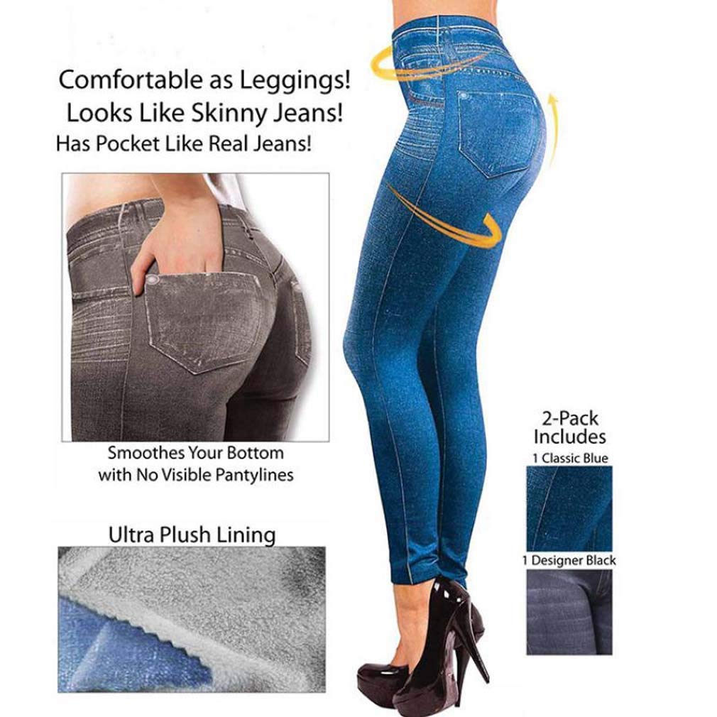 ToastyFleece Denim Leggings™ Blijf warm en stijlvol
