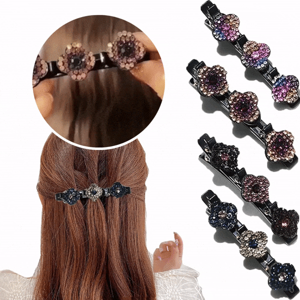 1+1 Gratis | SamanthaClip™ glinsterende kristalsteen gevlochten haarklemmen