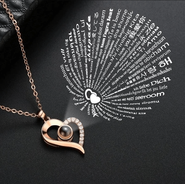 LoveYou Necklace™ - Hart ketting - Ik hou van je in 100 talen!