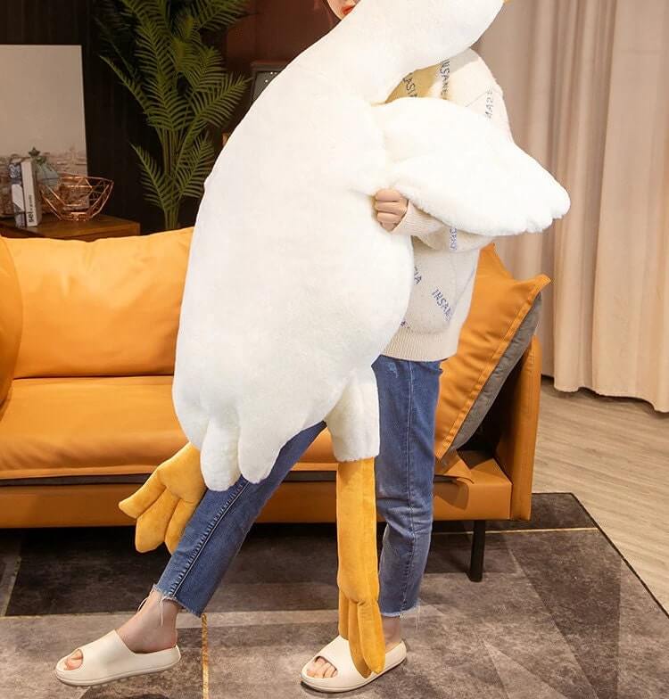 Huggy Goose™️ Wit ganzenpluche kussen