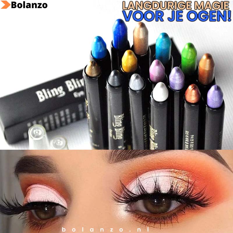 GlamPens® Waterproof Glitter Oogschaduwpotlood Eyeliner (Set van 10+5 GRATIS kleuren)
