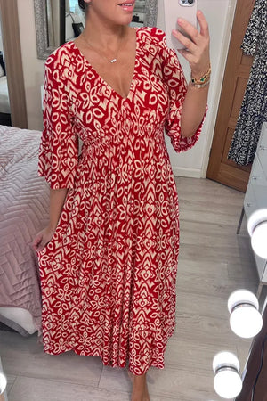 Sawade™ - Bohemien lange jurk met V-hals