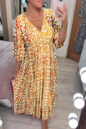 Sawade™ - Bohemien lange jurk met V-hals