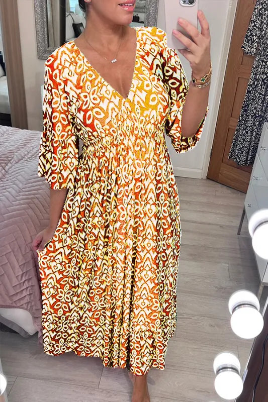 Sawade™ - Bohemien lange jurk met V-hals