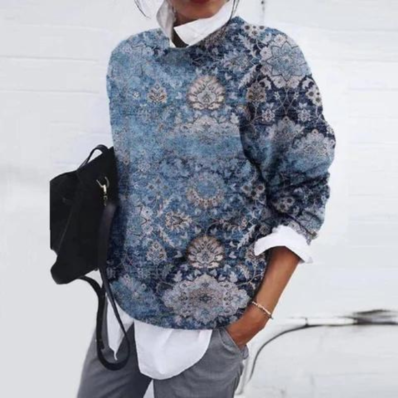 Bonapart™ - Elegante blauwe trui met ronde hals